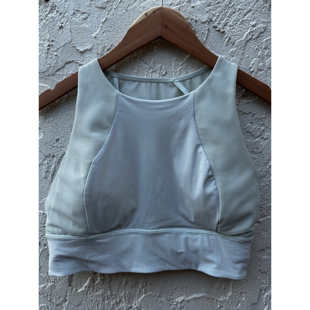 lululemon Set Challenger High Neck Bra Mesh Cutout Back Size 10 Athletic Run Gym